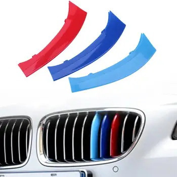 3pcs Coche-Stylling Tri-Color de la Parrilla Adornos de la parte Delantera de la Parrilla de Riñón Tiras Con Resistencia al Calor para BMW X3 F25 F26