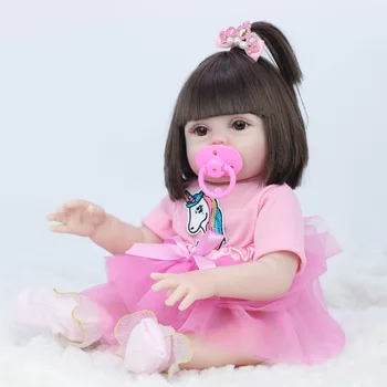 45cm de Muñecas de pee bebé bebe muñeca reborn Simulación Bebé Muñecas de Silicona Suave Renacer Niño Juguetes de Bebé Para las Niñas de los Niños