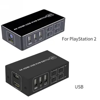4K Compartir la Aleación de Aluminio del Equipo Profesional de la USB Para el Ratón del Teclado de 4 Puertos Ultra HD Escáner Estable Hub KVM
