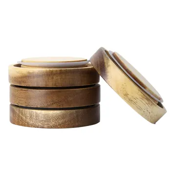 4Pcs de Bambú Tapas Reutilizables Ronda de Bambú de Silicona de Sellado de Tapas Tapas de los Reemplazos para los Frascos de Vidrio de Borosilicato de Almacenamiento de Contenedores