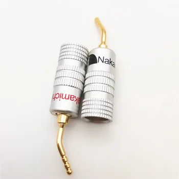 4Pcs/lote de 2 mm conector Banana del Nakamichi de cobre Chapado en Oro de Altavoz Tornillos de Bloqueo del conector Ángel cable pin tipo de amplificador de audio plug