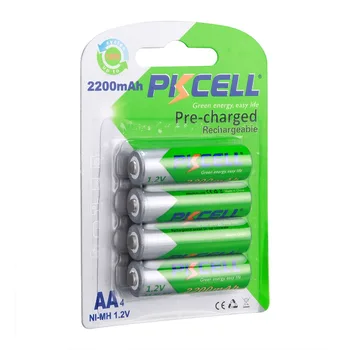 4Pcs/pack Pkcell 1.2 V 2200mAh AA Ni-MH Baterías Recargables 2A nimh Baterías de Reemplazo para los Juguetes de luces