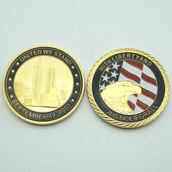 4pcs/lote 1 Oz de Oro de América Monedas 911 recuerdos NOS World Trade Center de la moneda de envío Gratis
