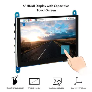 5-pulgadas de pantalla LCD HDMI 800X480 HD de pantalla táctil capacitiva de la pantalla para Raspberry Pi 4 Modelo B 3B+/3B/2B/B+ dropshipping