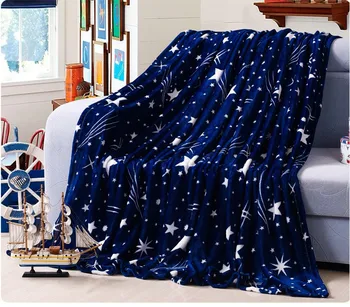 55Bright estrellas colcha blanke de Alta Densidad Super Suave de Franela Manta para el sofá/Cama/Coche Portátil a Cuadros