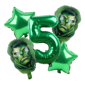 5pcs MARVEL Spiderman Hulk de Cumpleaños Decoración de Globos de papel de Aluminio De 32