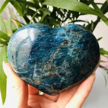 6-7cm Natural de color Azul apatita policristalino de piedra corazón de cristal de decoración chakra de la sanación espiritual cristales