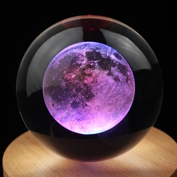 6Cm 8cm Hermosa Nórdicos Casa de Cristal Decorativo Esfera Lunar Globo de Cristal de Adorno de la Decoración del Hogar, de Regalo