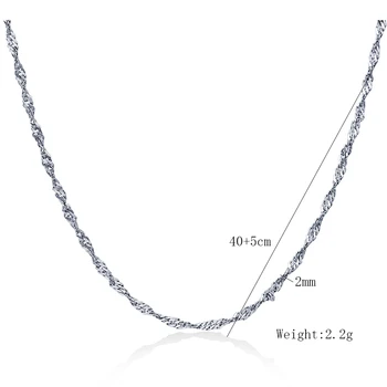 925 plata pura onda de agua collar de cadena femenina de largo a corto diseño scfv corto diseño de la cadena de accesorios de la cadena de