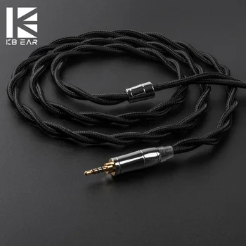 AK KBEAR 2 Núcleo de Importación de un Solo Cristal de Cobre Actualizado Cable 4.4/2.5/3.5 mm Cable Con MMCX/2Pin/QDC TRN V90 VX ZS10 PRO C12 CA16