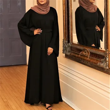 Abaya Simple y Básico Medio Oriente Turquía Llanura de más el Tamaño de Vestido de Traje