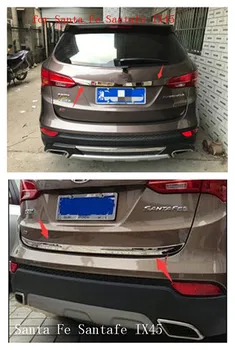 Accesorios de Acero inoxidable apto Para Hyundai Santa Fe santa fe IX45 2013 2016 posterior de la tapa del maletero cubierta de recorte