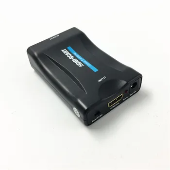 Adaptador para HDMI-compatible con Scart AV convertidor compatible con HDMI en la salida Scart compatible con hasta 1080P/60hz HDMI de entrada compatible con