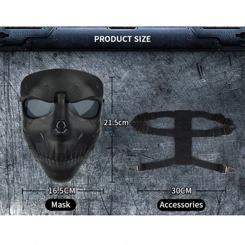Airsoft Paintball Máscara de PC Lente Anti-Niebla Cráneo Máscara de Protección de Caza Táctico Militar BB Pistola de Tiro Rifle de Aire Accesorios