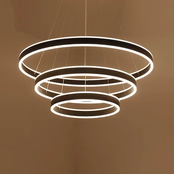 Anillos de LED Moderna iluminación de la Luminaria Para Comedor Lámpara Colgante Casa Restaurante de Decoración de la Suspensión Dormitorio Luminaria Lustre