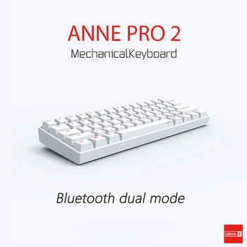 Anne Pro2 Portátil Mini Teclado Mecánico 60% Inalámbrica Bluetooth Mx RGB de 61 teclas Teclado para Juegos Gateron Cereza Kailh Caja de Interruptor de