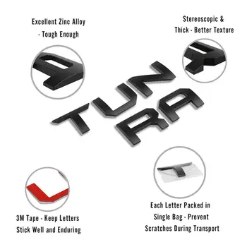 Aplicable Para Toyota Tantu Coche Logo 3D Portón trasero Letras de la TUNDRA de la Cola de la Caja de Gran Etiqueta del ABS de Recogida de la Cola de la Caja de la etiqueta Engomada