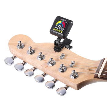 Aroma A-102 Recargable Clip-On Afinador De Guitarra De Color De La Pantalla Con El Built-En La Batería Cable Usb Para La Guitarra Bajo El Ukelele(Bl