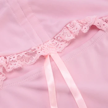 ArtSu Sexy Split Cordón Vendaje sin Mangas de Encaje Mini Vestido de Verano de 2020 las Mujeres de la Moda de color Rosa Vestidos de las Señoras Vestido ASDR23208