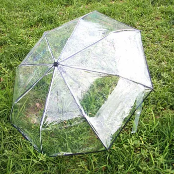 Automático Transparente Paraguas Plegable Resistente Al Viento Plegable Automático Paraguas De La Lluvia El Sol Automático A Prueba De Viento Del Paraguas
