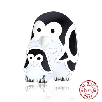 Auténtico 925 de Plata Esterlina Hermosa Pingüinos de Bolas Encanto Fit Pandora Pulseras DIY de la Joyería Lindo Regalo Mayorista Dropshippig