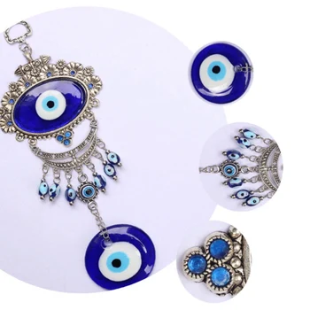 Azul Pavo Mal De Ojo Colgantes Amuleto Casa Colgante De Pared Decoración De La Bendición De Protección De Regalo Dream Catcher Carillones De Viento