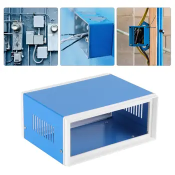 Azul caja de Metal de Caso del Proyecto de BRICOLAJE Caja de conexiones Accesorios 170*130*80m m