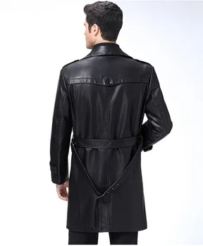 BATMO 2020 de la nueva llegada de la alta calidad de cuero genuino chaquetas de los hombres,de los hombres de cuero largo abrigo de trinchera,668