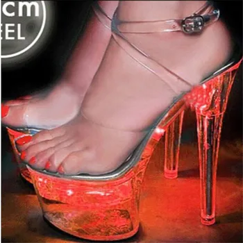 BBZAI Nuevo patrón de calidad Superior zapatos de mujer de 15 cm Super tacón alto sandalias de Cristal desfile calzado Cómodo de 34 a 45 años 46