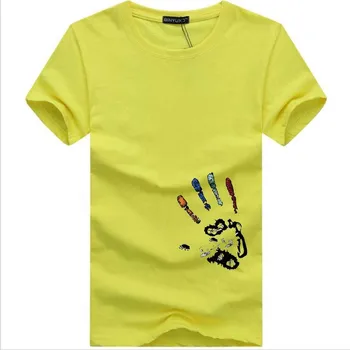 BINYUXD de Verano de Algodón de manga corta t-shirt hombres de la Moda de doodle Imprimir camiseta camisetas divertidas hombres tops camisetas casual camiseta de los hombres