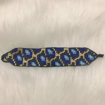 BLUESTAR de Grano del Leopardo MIYUKI Cordón de la Pulsera Para las Mujeres Femme Pulseras Mujer de Moda hechos a Mano de joyería de la Perla