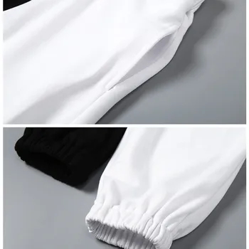 BOOFEENAA en Blanco y Negro de Cintura Alta Pantalones Holgados Fondos Womens 2020 Otoño Invierno pantalones de Chándal de corea Corredores de Pantalones C87-AD27