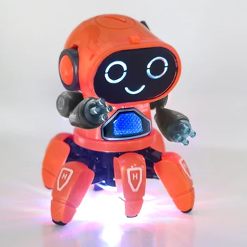 Bebé Brillante Baile De Robot De Juguete Rompecabezas Flash Eléctrico Seis De La Garra De Los Peces Robot Música, Las Luces De Los Niños Juguetes Educativos, Regalos Del Bebé De Los Robots