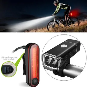 Bicicleta bicicleta Luces USB Recargable de LED Conjunto de Ciclo de Montaña parte Posterior de los Faros Lámpara de la Bici Ciclismo Linterna Para Bicicleta 911