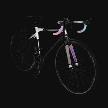 Bicicleta de carretera con manillar con arco iris cambia de color reflectante bicicleta de carreras cinturón de liquidación de cuero de la PU antideslizante manillar de la correa