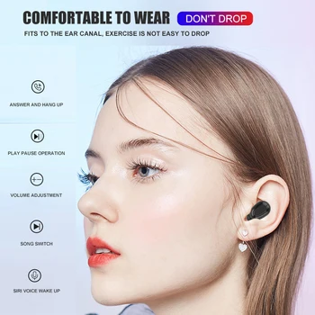 Bluetooth 5.0 Auriculares 350mAh de Caja de Carga de Auriculares Inalámbricos de 9D Estéreo de los Deportes de la prenda Impermeable Auriculares Auriculares Con Micrófono