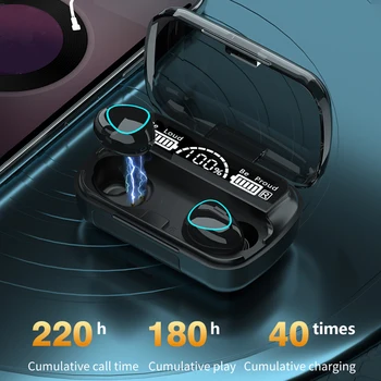 Bluetooth Auriculares 5.1 TWS Auricular Inalámbrico de manos libres de Auriculares Deportivos Auriculares Estéreo 3D Gaming Headset Con Micrófono de Caja de Carga