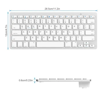 Bluetooth inalámbrico de Teclado de la Computadora Slim Pequeño Teclado ruso, árabe español francés alemán BT 3.0 Teclado Para iPad Mac Teléfono