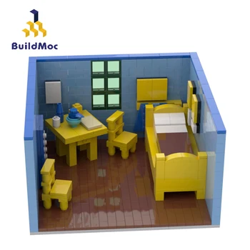 BuildMoc Creador de Expertos Dormitorio en Arles por Vincent Van Gogh Pinturas de Arte la Construcción de Bloques, Ladrillos Creador de la Casa de Juguete Para Niños