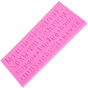 Byjunyeor M420 Epoxi Resina UV Capital rusa Alfabetos de la Carta y Número Molde de Silicona para el BRICOLAJE de Chocolate DecoMould 18.3*8.3*0.5 cm