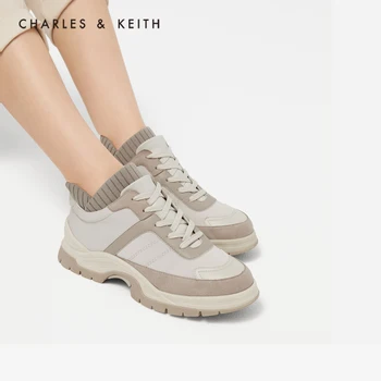 CHARLES＆KEITH Nueva Llegada de Otoño 2020CK1-70900233Women zapatillas de deporte casuales con cordones de zapatillas de deporte de la plataforma