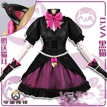 COSREA UJO DV Gato Luna Cosplay Traje Negro Elegante Bowknot Vestido de Lolita de Trajes de Fiesta de Halloween de las Mujeres Adultas