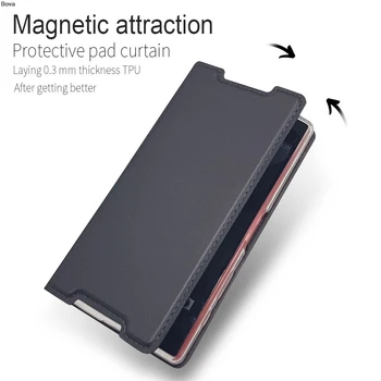 Caja del teléfono de Sony Xperia Z5 Compacto Z5 Mini Flip Cubierta de la caja del Teléfono Magnético de adsorción Super delgada Mate Toque