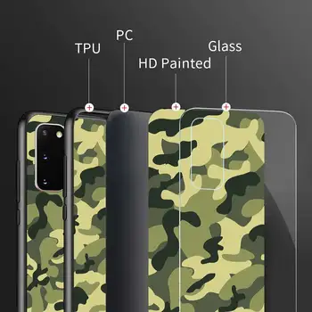 Camuflaje Camo Militar de Vidrio Templado de la caja del Teléfono para Samsung S21 S20FE S20 Ultra 5G 10 Plus S10 Lite S10e S9+ Tapa Trasera Coque