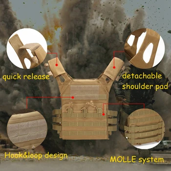 Camuflaje Multicam Chaleco Táctico de Airsoft Paintball al aire libre de la Caza de Molle Chaleco de Entrenamiento del Ejército CS Juego de Protección Chaleco de Asalto