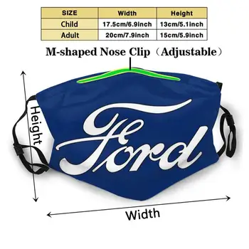 Clásico Logotipos De Coches: Ford Anti Del Polvo Con Filtro Para Hombres, Mujeres Lavable Negro Máscaras De Coches Clásicos Logotipo De American Automóvil De Detroit