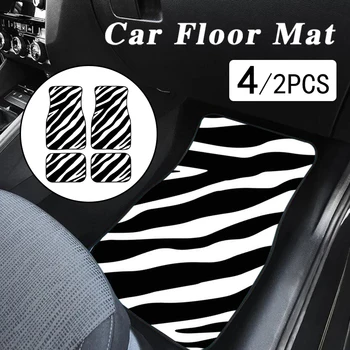 Coche Esteras del Piso de 4 en 1 Zebra Stripe Universal de Impresión Automático de Coche alfombras de Piso Automático Estilo Interior de la prenda Impermeable del Coche de la Alfombra Cubre