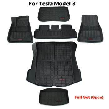 Coche completo set de tapetes Para el Tesla Model 3 TPE tronco de la almohadilla frontal de almacenamiento en la parte trasera Impermeable de protección model3 accesorios