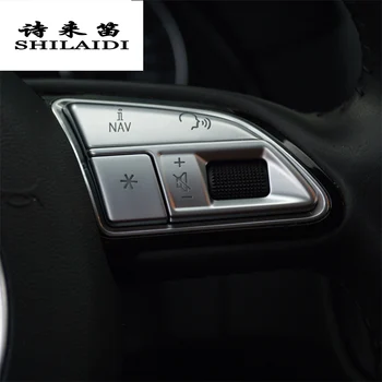 Coche estilo de dirección de la rueda de botones de decoración Cubiertas de ajuste pegatinas para el Audi Q3 Q5 A1 A3 8V A4 A5 A7 B8 Interior de Accesorios de automóviles