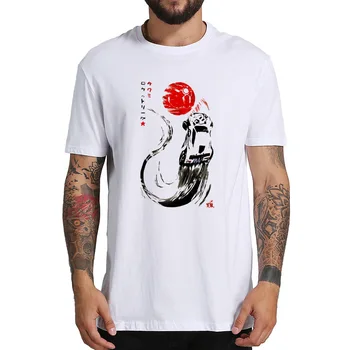 Cohete de la Liga de T-Shirt de Cohetes de Sumi-e de la Camiseta de Algodón, Cómodo de Alta Calidad Camiseta Tops de la Nave de la Gota